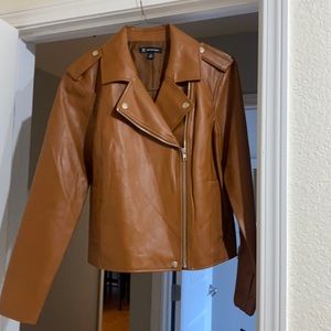 INC leather jacket Brand New Brown